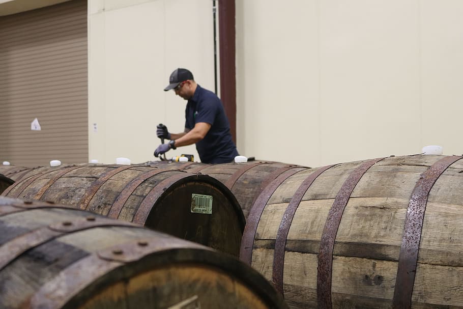Man Fixing Barrel, beer, brown, container, person, room, stock HD wallpaper