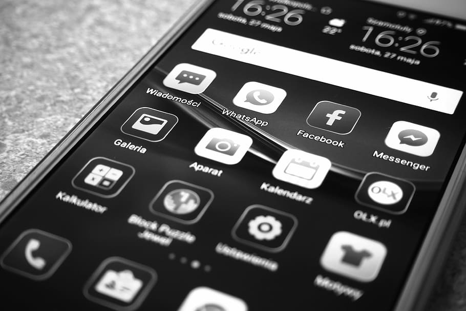 Black Android Smartphone, black and white, cellular telephone HD wallpaper