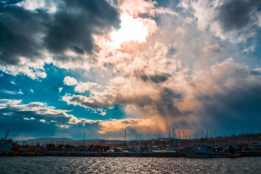 italy, giulianova, cloud - sky, water, architecture, nautical vessel HD wallpaper