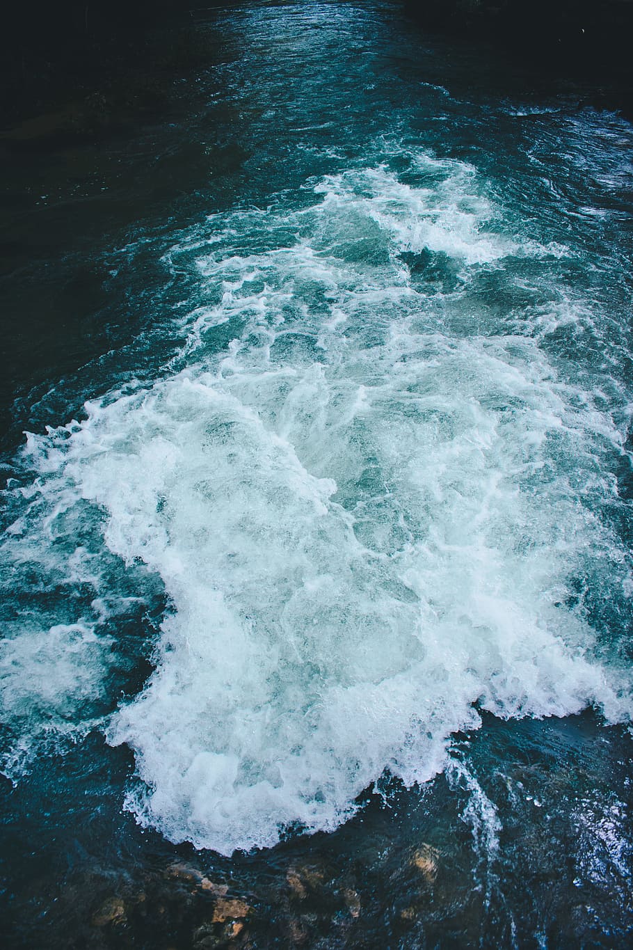white and blue water, wave, sea, ocean, coast, motion, movement HD wallpaper