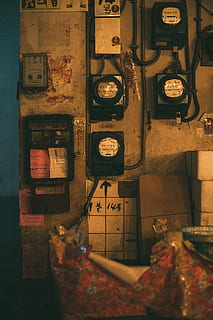 assorted electric meters on wall, taichung, taiwan, machine, street photography HD wallpaper