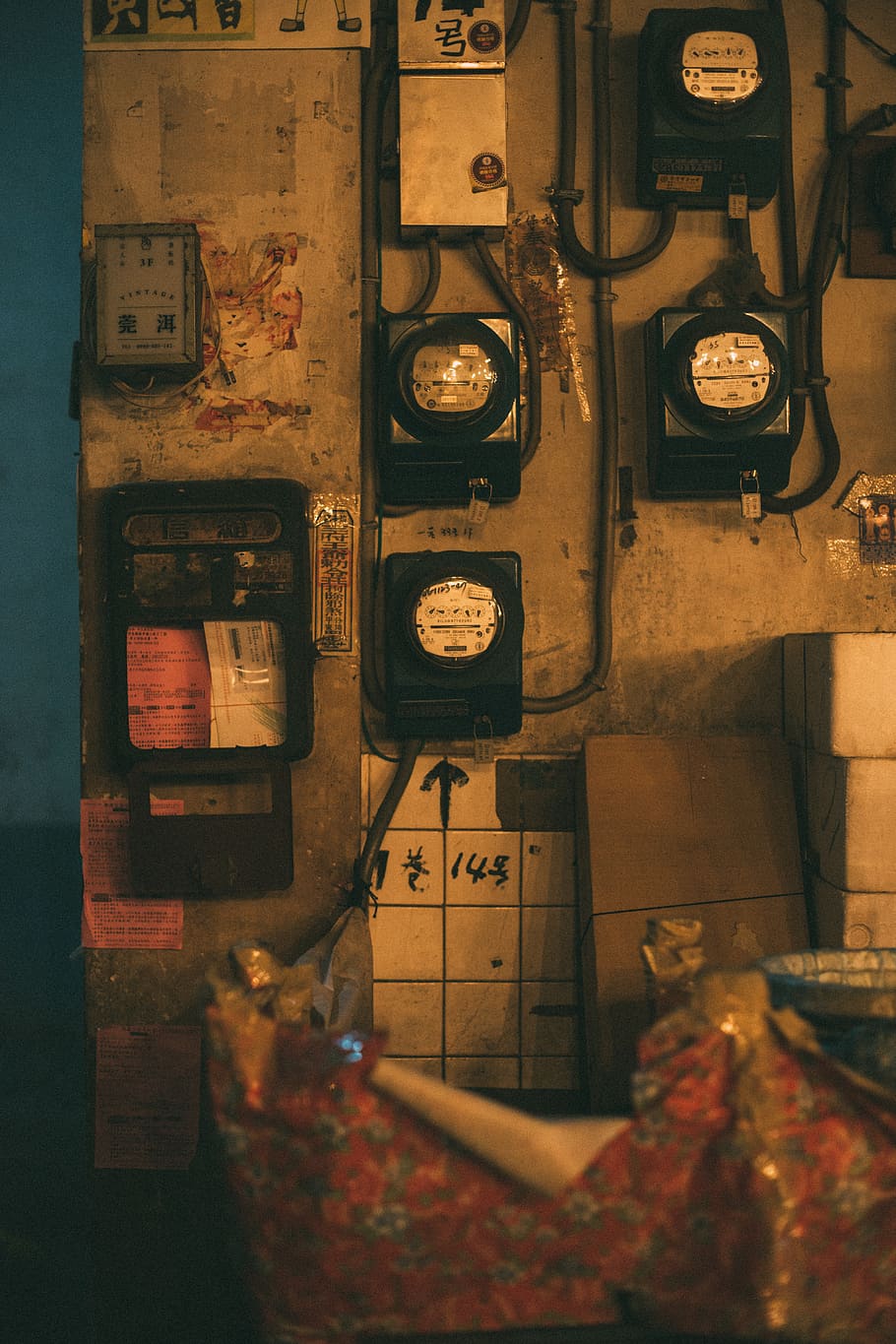 assorted electric meters on wall, taichung, taiwan, machine, street photography HD wallpaper