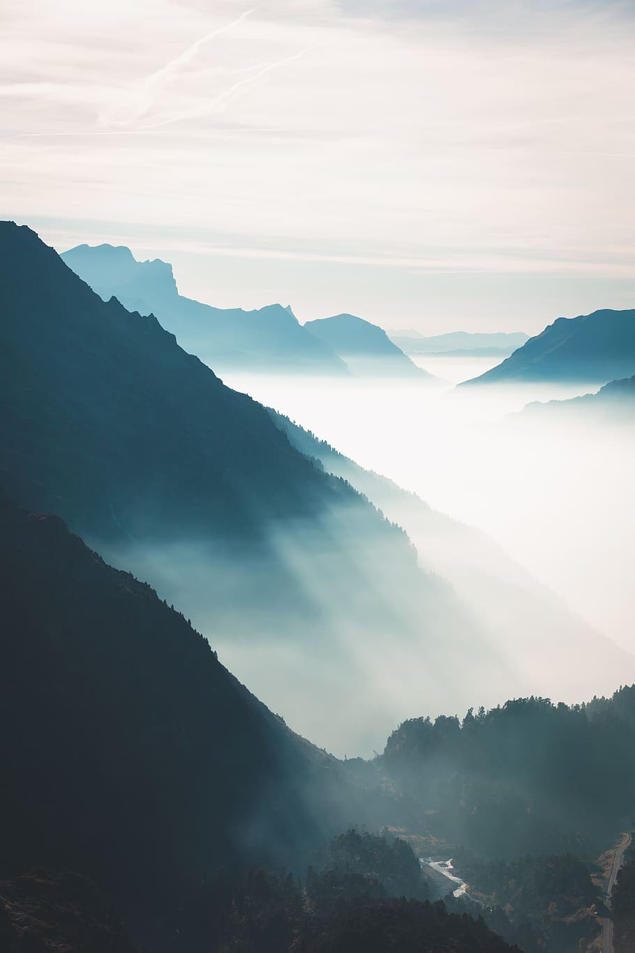 mountain with fogs, glacier, nature, ice, snow, outdoors, gadmen HD wallpaper