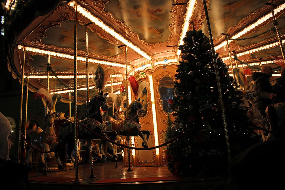 lowlight, florence, italy, merrygoround, amusement park, arts culture and entertainment HD wallpaper