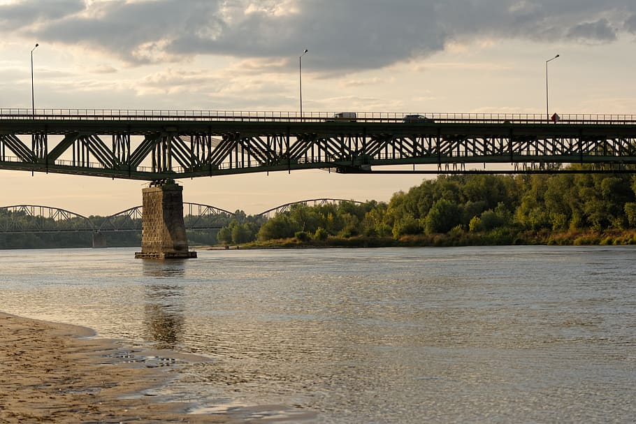 bridge, river, wisla, bridges, water, connection, bridge - man made structure HD wallpaper