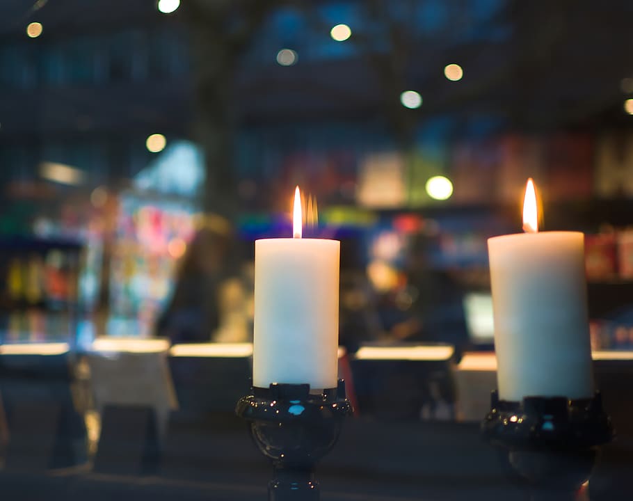 candle, lighting, flame, fire, window, human, person, bokeh HD wallpaper