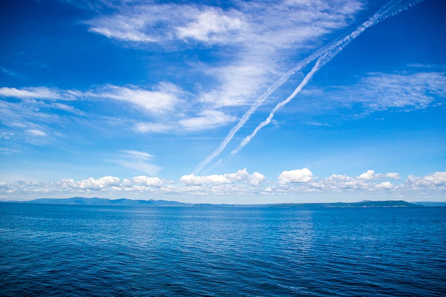 sea, seaside, clouds, cloud - sky, water, scenics - nature HD wallpaper