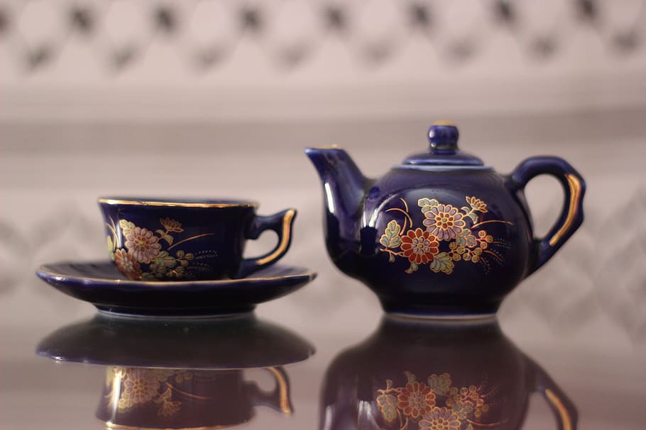 cup, tea, pottery, tableware, drink, kitchenware, teapot, container, HD wallpaper