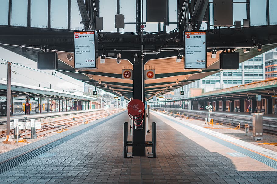 empty railway, train, transportation, vehicle, australia, terminal HD wallpaper