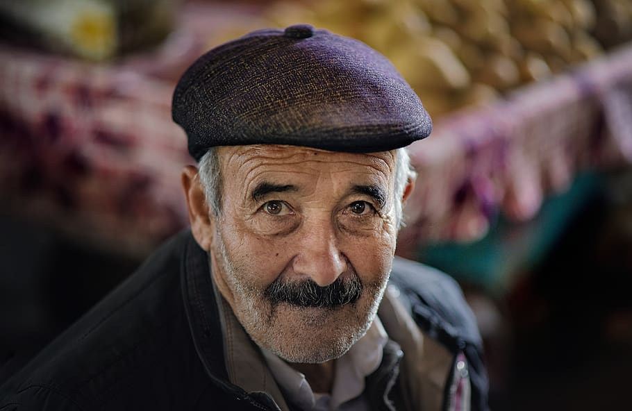 man smiling, hat, human, person, clothing, apparel, face, zanjan HD wallpaper