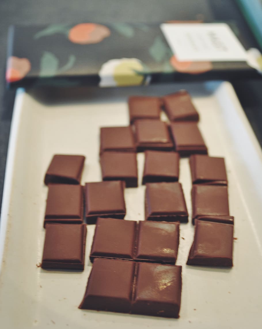 chocolate squares, food and drink, sweet food, indoors, indulgence HD wallpaper