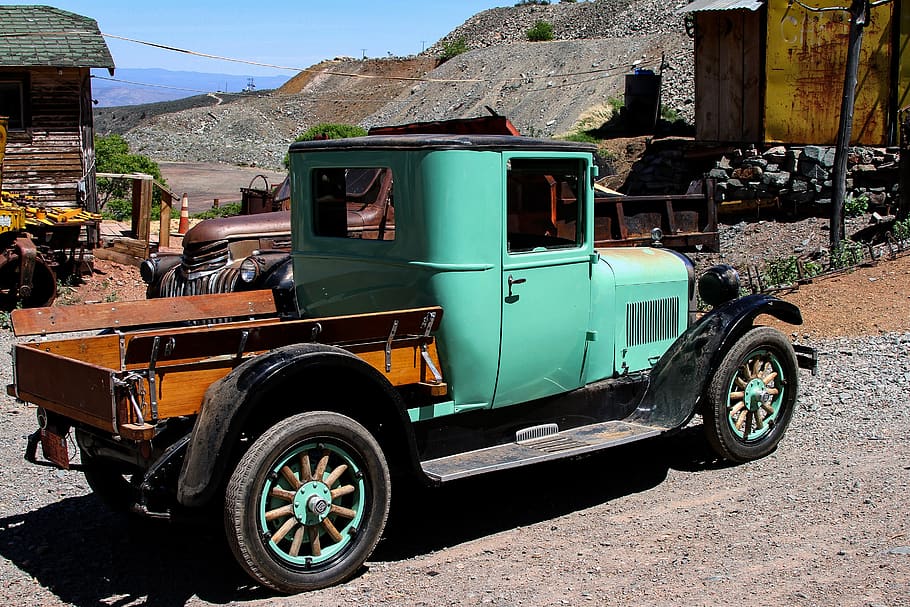 arizona, mine, antique, truck, usa, outdoors, jerome, ford, HD wallpaper
