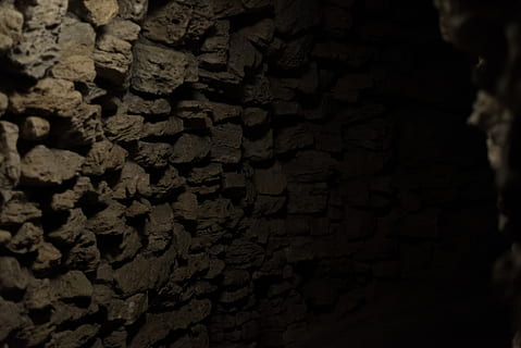 cave, wall, rocks, path, darkness, night, full frame, backgrounds HD wallpaper