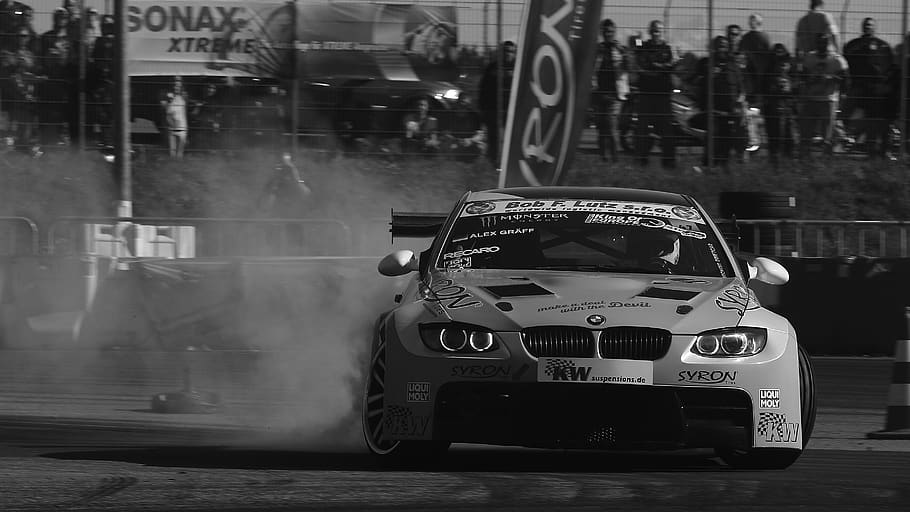 grayscale photo of BMW vehicle, car, transportation, automobile, HD wallpaper