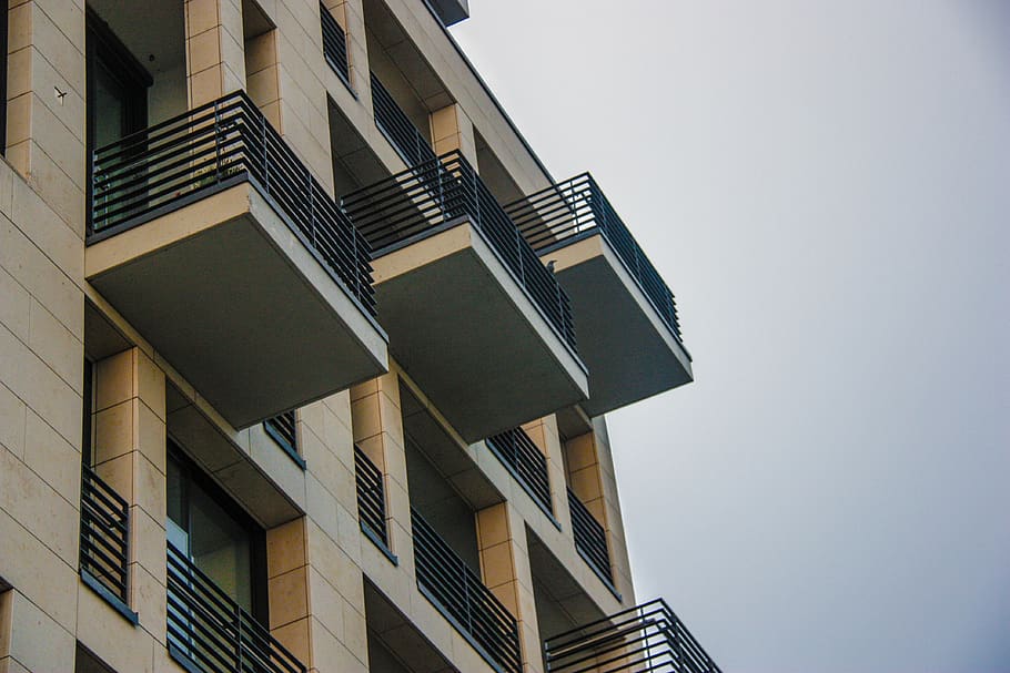 germany, cologne, balcony, bird, street, house, composition HD wallpaper