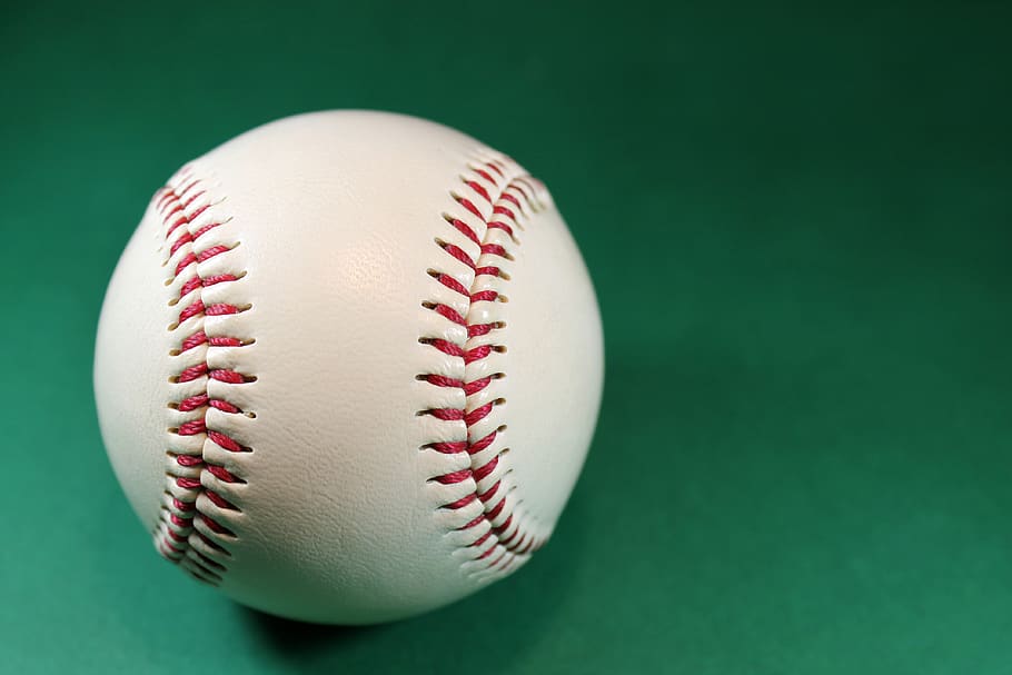 baseball, round, white, seam, red, background, green, sport HD wallpaper