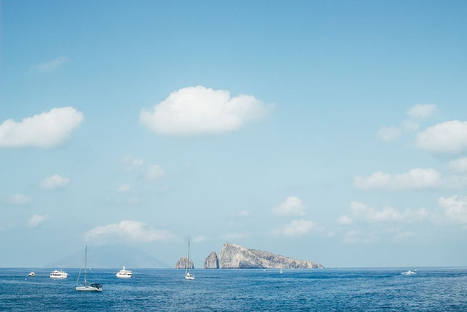 sea, ocean, water, wave, nature, boat, ship, sailing, transportation HD wallpaper