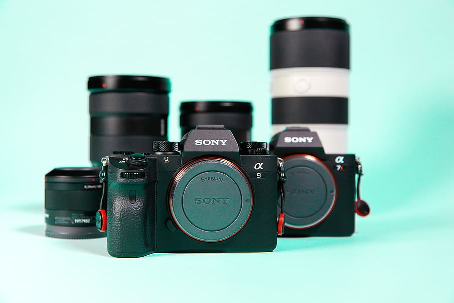 black Sony DSLR camera, studio shot, technology, indoors, no people HD wallpaper