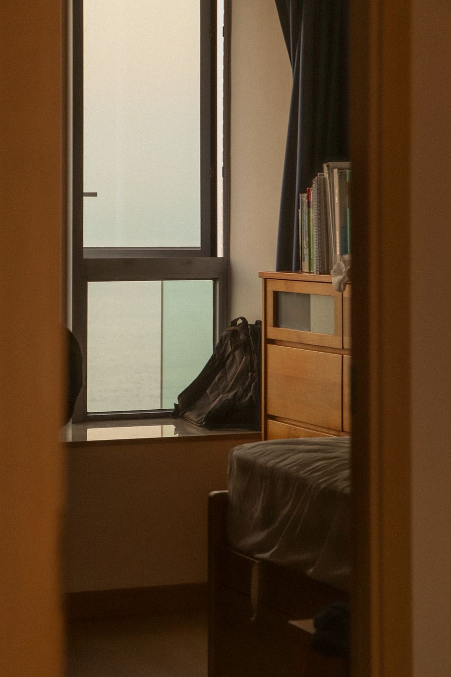 brown bag beside sash window, indoors, furniture, home interior HD wallpaper