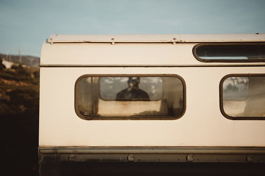white vehicle camper shell, transportation, mode of transportation HD wallpaper