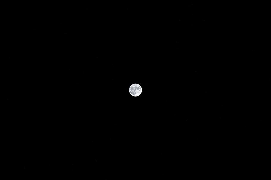moon, moonlight, sky, stars, starlight, universe, space, copy space HD wallpaper