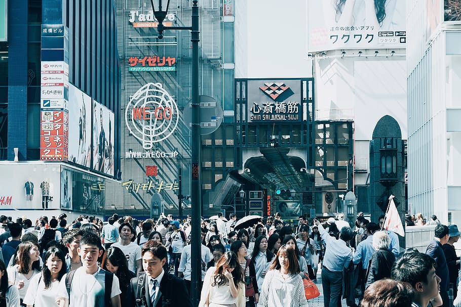 people walking on street during day time, crowd, large group of people HD wallpaper