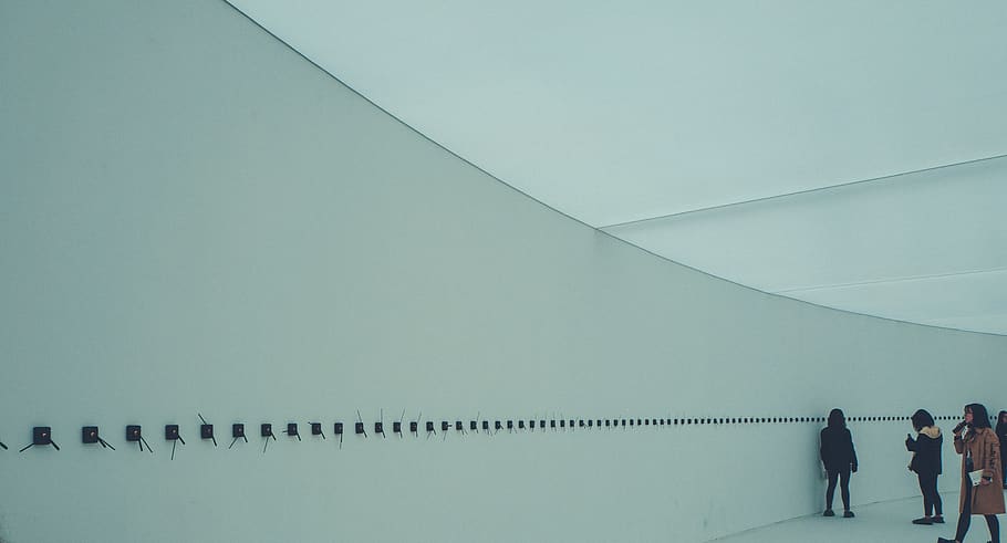 exhibition, group of people, wall - building feature, men, architecture HD wallpaper