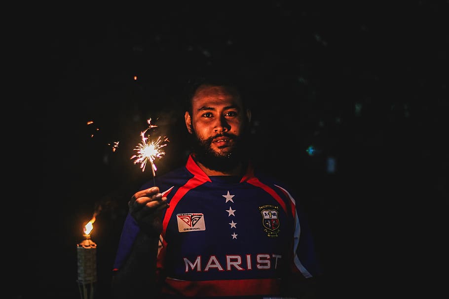 sparkle, bright, flame, night, fireworks, burn, marist, beard HD wallpaper