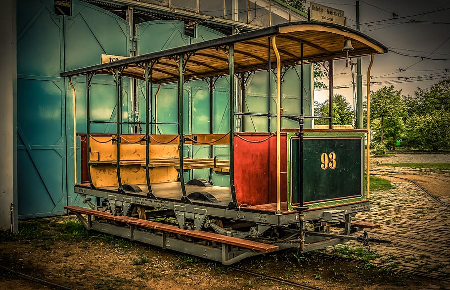 dare, wagon, open, benches, railway, gleise, transport, train HD wallpaper