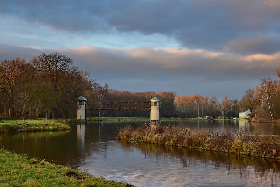 river, elbe, lock, history, landscape, water, sky, cloud - sky HD wallpaper