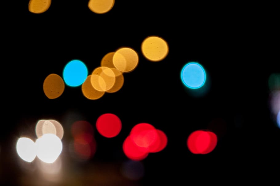 guelph, canada, bokeh, traffic lights, headlights, night, illuminated, HD wallpaper