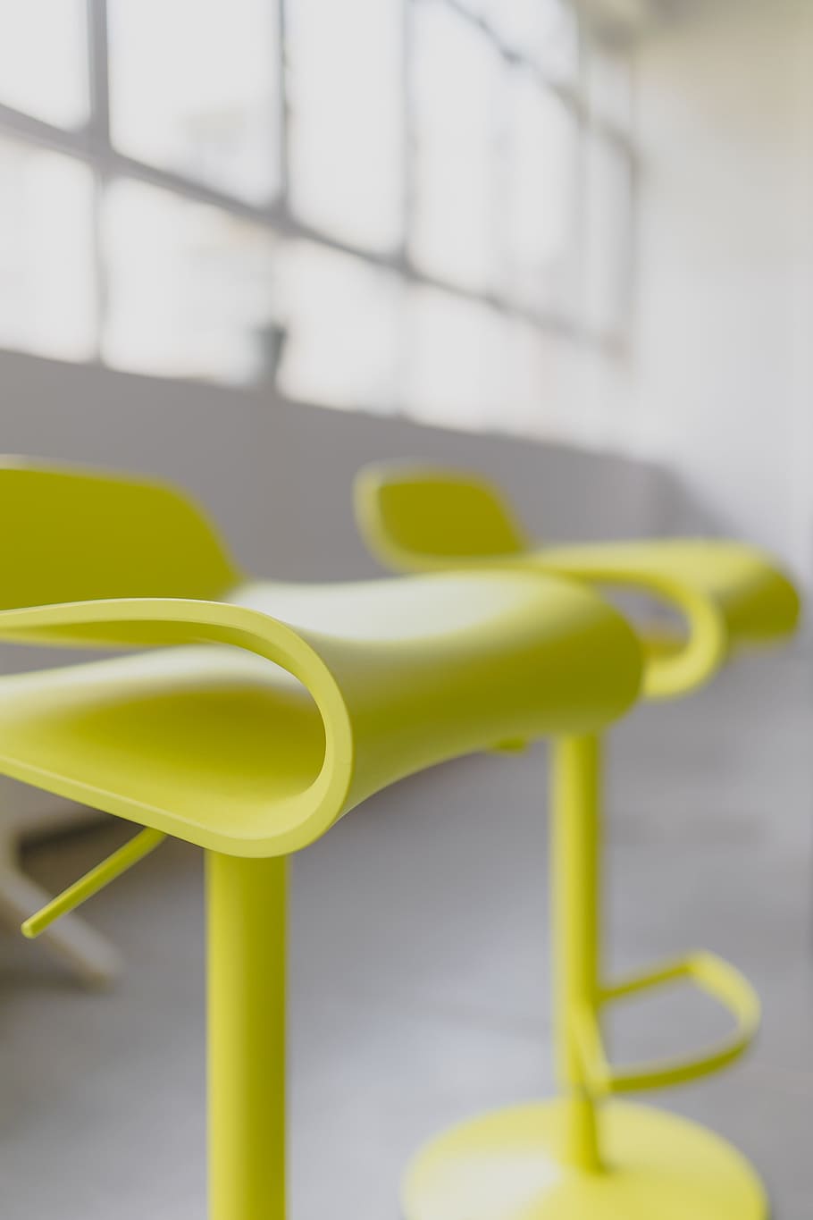 Tall yellow bar stool - Modern designer Bar chair, furniture