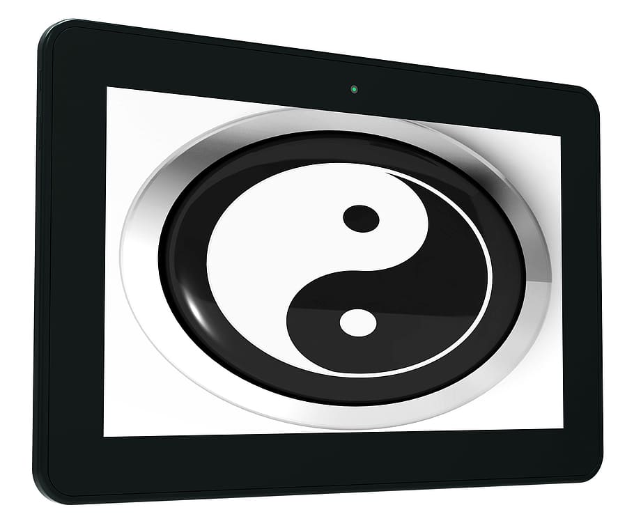 Ying Yang Tablet Meaning Spiritual Peace Harmony, Buddhism, Tao