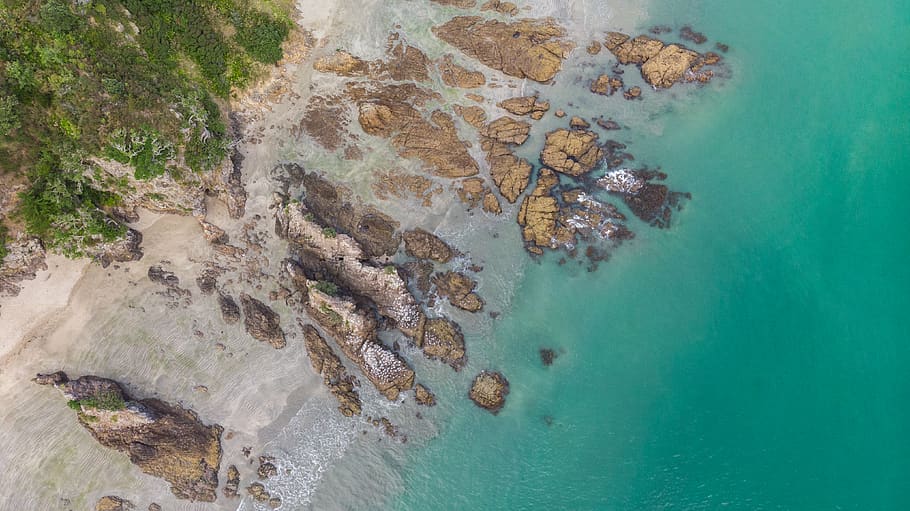 beach aerial blue, water, sea, nature, beauty in nature, scenics - nature HD wallpaper