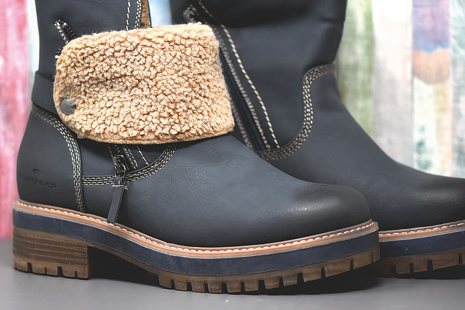 winter boots, women boots, leather boots, warm, fed, clothing