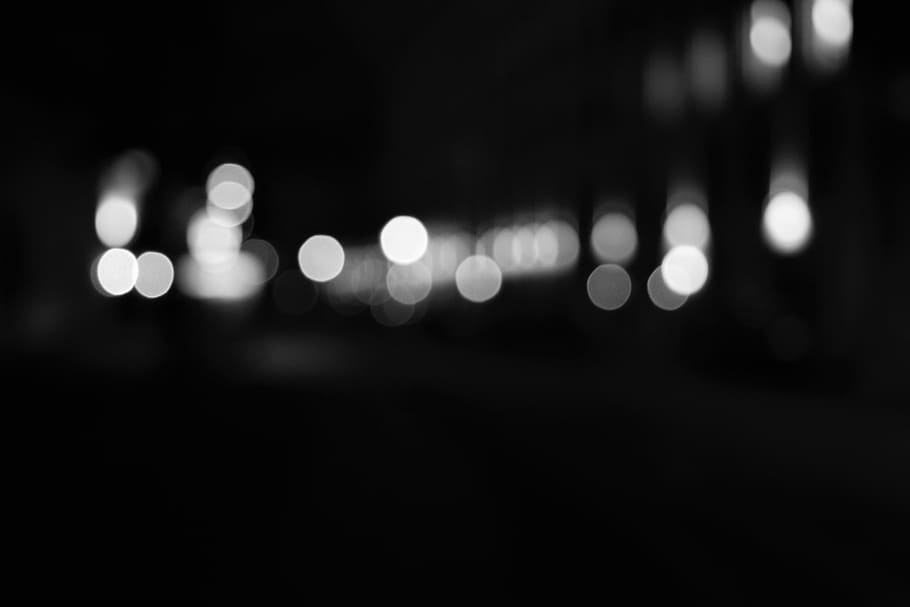 berlin, germany, light, dots, bokeh, night, nikon, street, monochrome HD wallpaper