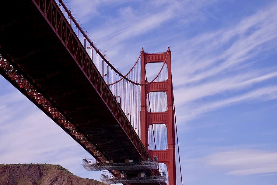 building, bridge, metropolis, urban, town, city, san francisco HD wallpaper