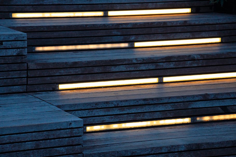 united states, new york, the high line, wood, lighting, lights, HD wallpaper