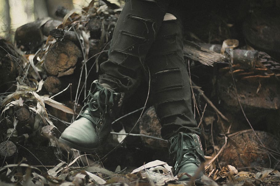 boot, wood, jeans, style, look, life, nature, forest, tree HD wallpaper