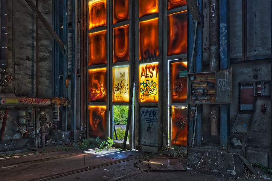 lost places, hall, pforphoto, abandoned, factory, mood, old, HD wallpaper