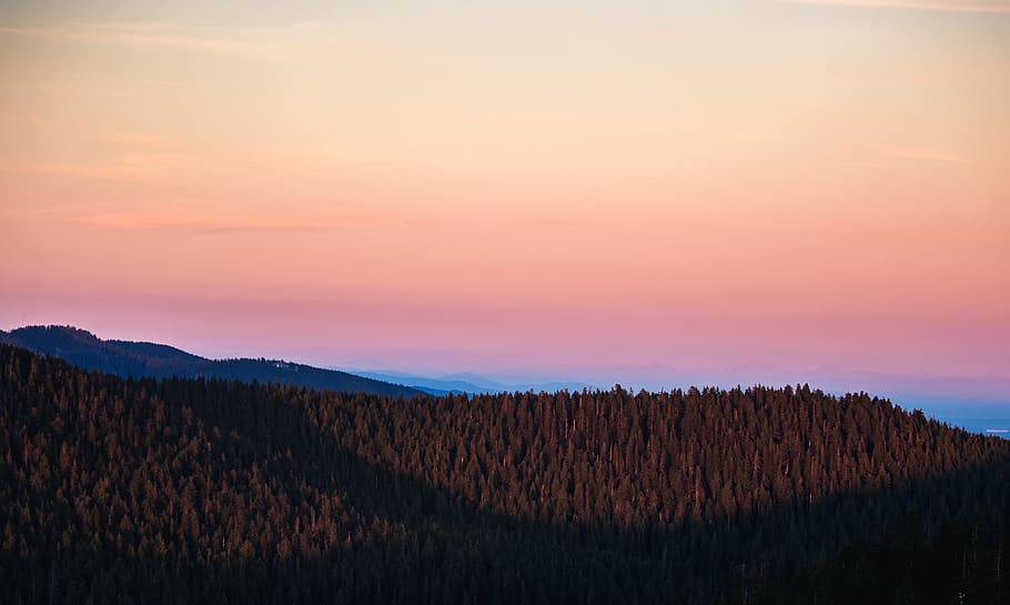 mountain ranges, sunset, sky, pink sky, cypress provincial park HD wallpaper