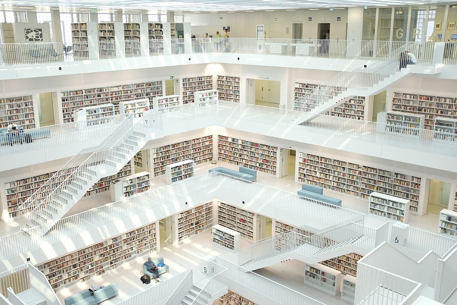 books inside building, architecture, built structure, high angle view HD wallpaper