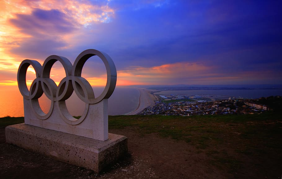 Gray Olympics Concrete Block, beach, blue, coast, coastal, coastline HD wallpaper