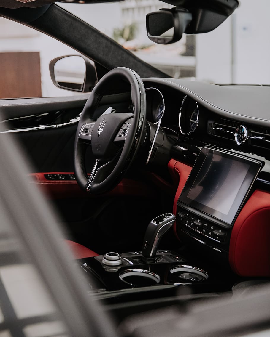 empty vehicle front seat, car, machine, automobile, transportation HD wallpaper