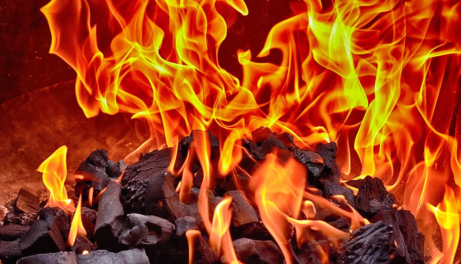fire, flame, carbon, burn, heat, hot, fire - natural phenomenon, HD wallpaper
