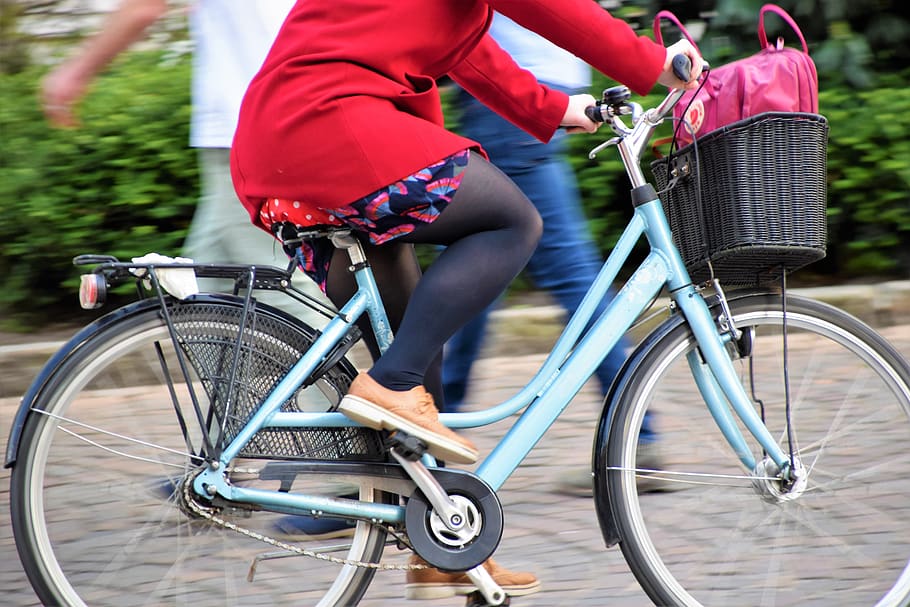 person riding bicycle, transportation, activity, cycling, mode of transportation HD wallpaper