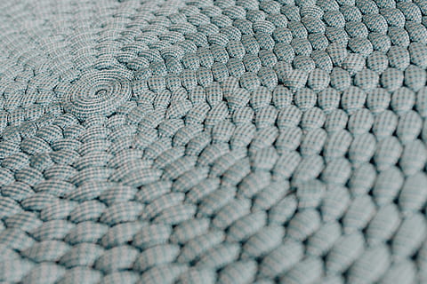 Blue knitted pouf, closeup, detail, background, close-up, light blue HD wallpaper
