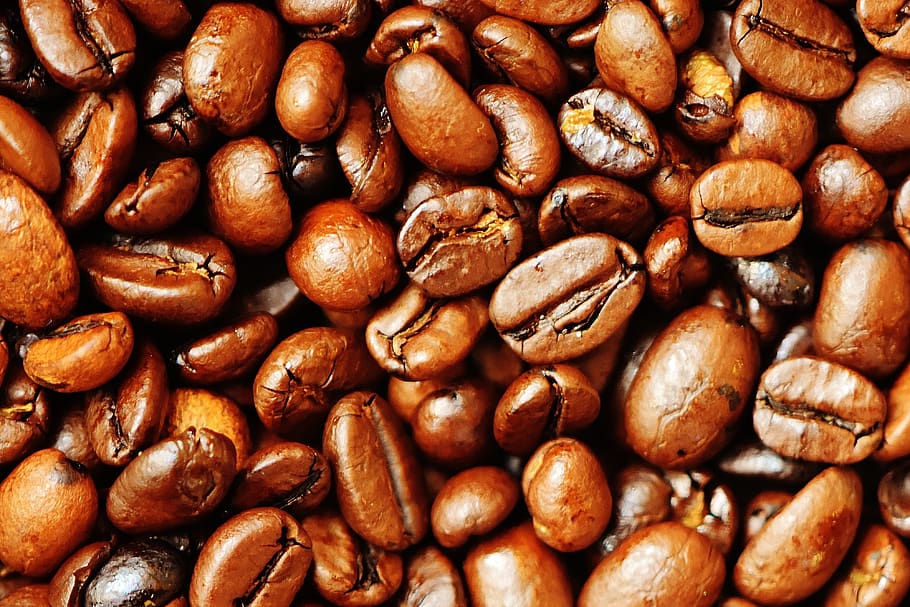 Brown Coffee Beans, caffeine, roasted, food and drink, full frame HD wallpaper