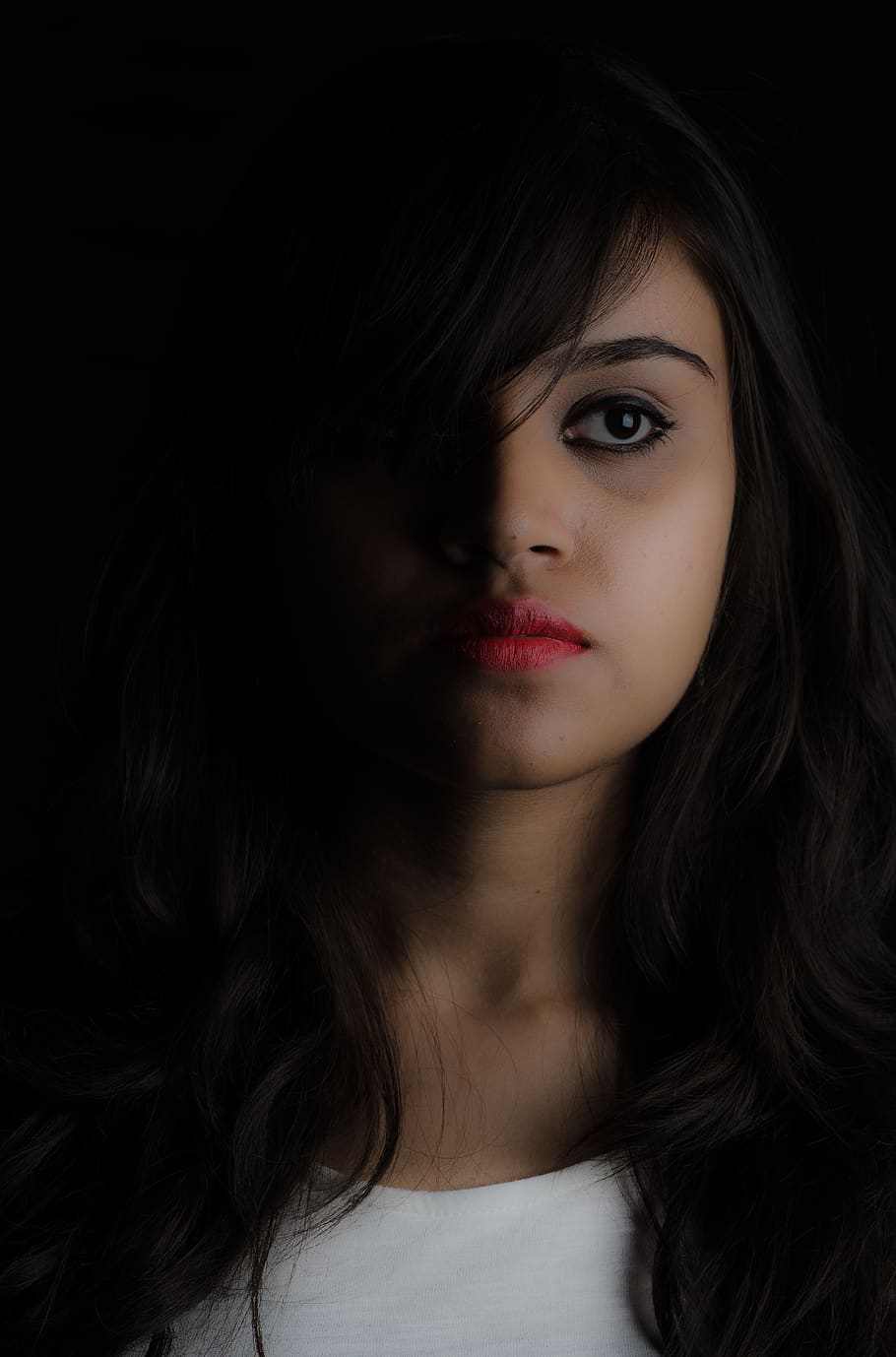 sad, face, portrait, girl, woman, unhappy, hair, young, expression