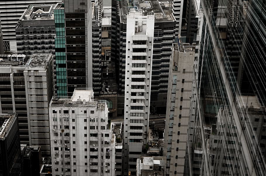 aerial photography of buildings during daytime, skyscraper, city HD wallpaper